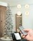 10FT/8FT Deluxe Pre-Lit Flocked Slim Fir Artificial LED Christmas Tree With the Remote Controller, Three Function